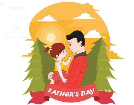 Father and daughter hugging together vector