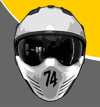 cool helmet front view vector