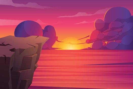 Sunset or sunrise in ocean vector
