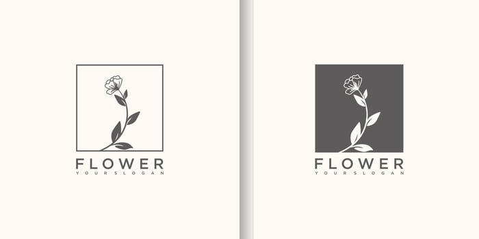 Feminine luxury flower logo vector