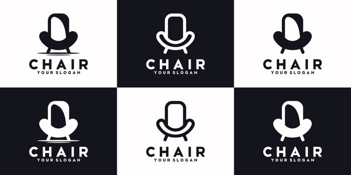 set of chair line,logo furniture, reference logo vector