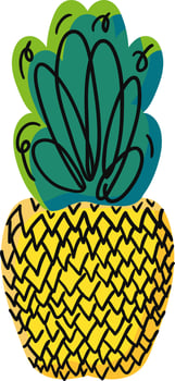 Natural pineapple hand drawn vector illustration