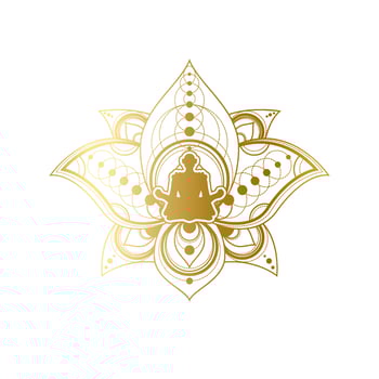 Yoga and Meditation Label Design, Lotus Template vector