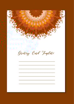 Mandala oriental template card vector