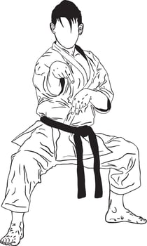 karate line art vector