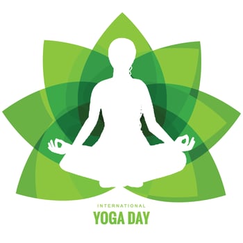 Illustration of woman doing yogasan for international yoga day background vector