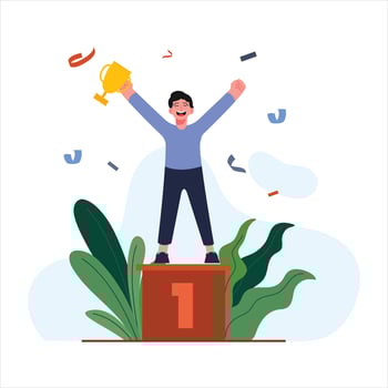 Young guy with star award vector