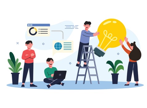 People concept. Vector illustration of grow up, idea concept, business presentation and marketing material