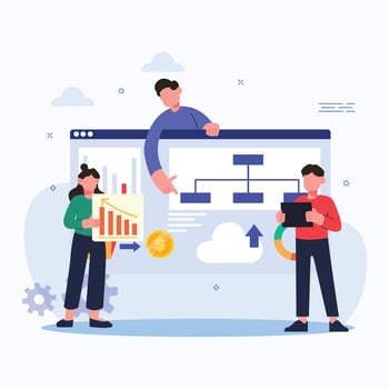People concept. Vector illustration of email marketing, newsletter, online advertising for graphic and web design, business presentation and marketing material.