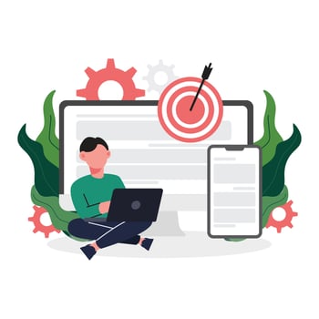 Multi-device targeting concept illustration vector