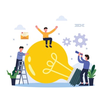 People concept. Vector illustration of grow up, idea concept, business presentation and marketing material