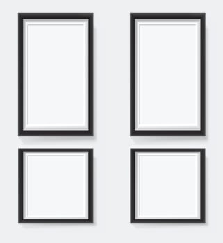 3d render thin frames collection with empty space for decorative uses vector