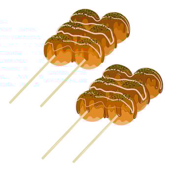 Illustration of Takoyaki. Japanese food vector. vector