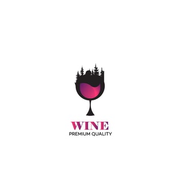 minimalist and elegant wine logo vector