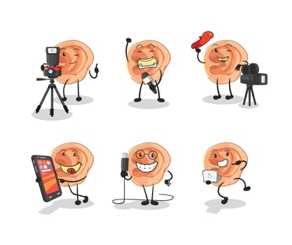 ear cartoon character vector