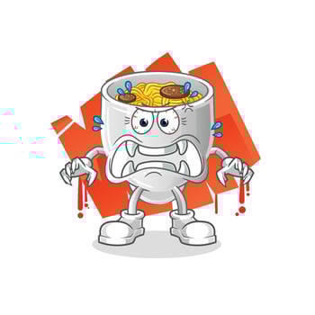 asian noodle cartoon vector