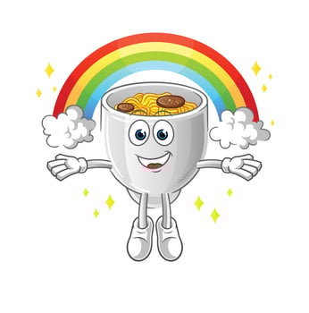 noodle bowl vactor mascot vector