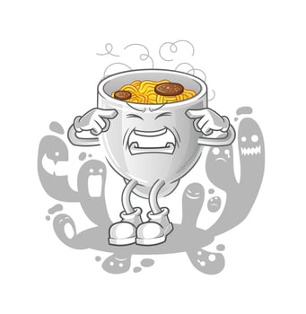 noodle bowl vactor mascot vector