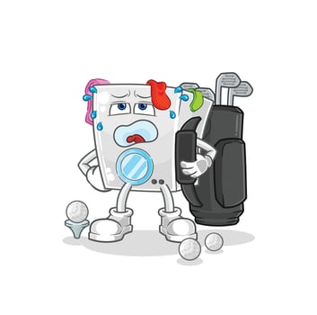 washing machine cartoon mascot vector