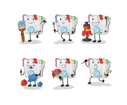 washing machine vector cartoon