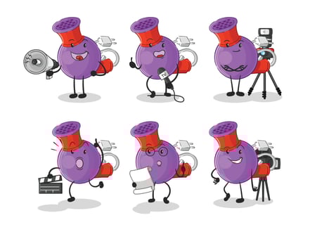 hair dryer cartoon mascot vector