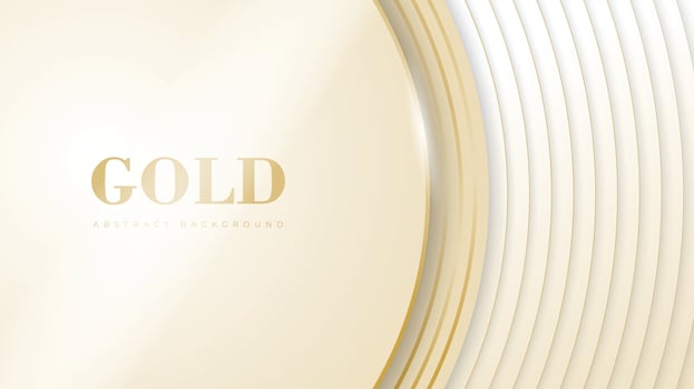 Circle abstract background in gold color design vector