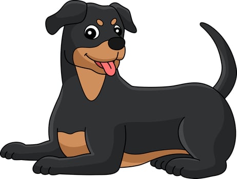 Rottweiler Dog Cartoon Clipart Illustration vector