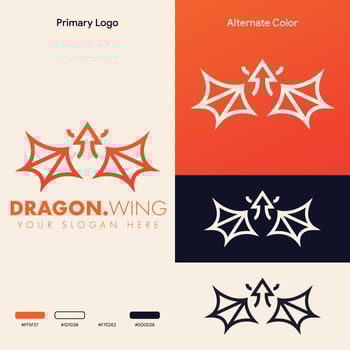 minimalist simple wing logo concept vector
