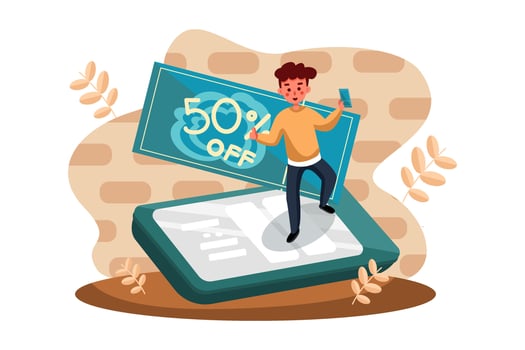 Discount Coupon flat Illustration concept vector