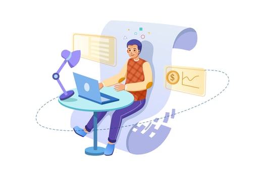 Business analys flat Illustration concept vector