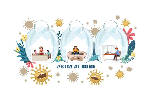 Stay at home stayathome vector
