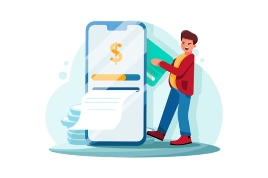 Mobile payment system. vector