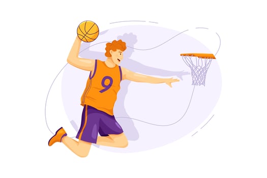 Basketball flat Illustration concept vector