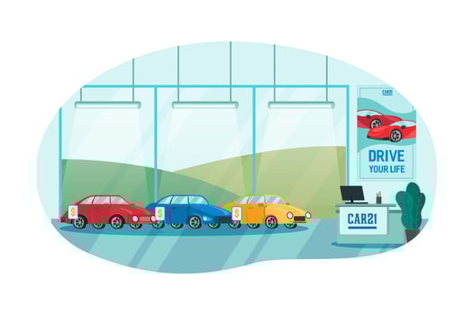 Cars Dealership Center Showroom Interior vector