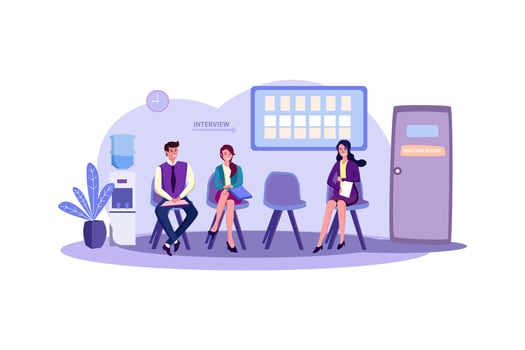 Business people waiting for job interview vector