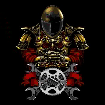 a knight wearing a helmet vector