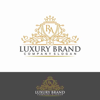 Floral Heraldic Luxury circle Logo template in vector for Restaurant, Royalty, Boutique, Cafe, Hotel, Jewelry, Fashion and other vector illustration