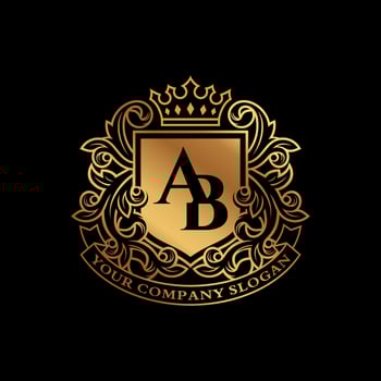 Floral Heraldic Luxury Logo vector template. vector illustration