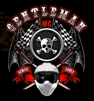 skull and bones on bat wings ... vector