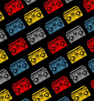 cassette player pattern with ... vector