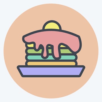 Icon Pancake. suitable for Bakery symbol. color mate style. simple design editable. design template vector. simple illustration vector