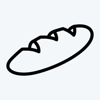 Icon Bread. suitable for Bakery symbol. line style. simple design editable. design template vector. simple illustration vector