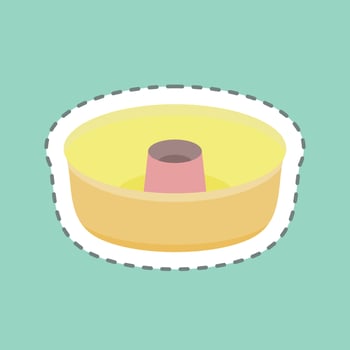 Sticker line cut Cake Mold. suitable for Bakery symbol. simple design editable. design template vector. simple illustration vector
