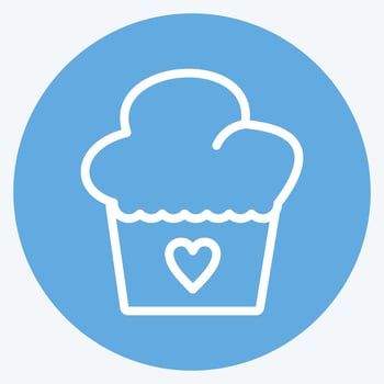 Icon Muffin. suitable for Bakery symbol. blue eyes style. simple design editable. design template vector. simple illustration vector