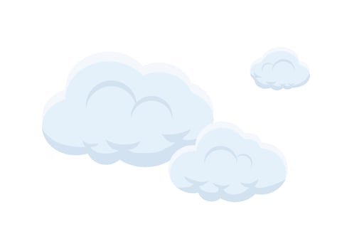 set of bubble cartoon cloud vector isolated on white background