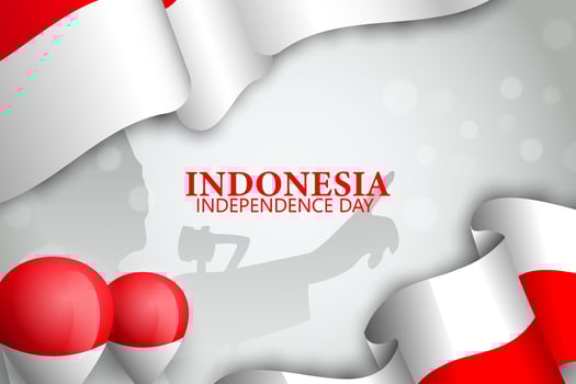 Indonesia happy Independence day with flag background vector