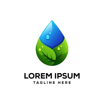 water drop leaf logo premium vector