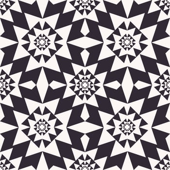 Black and white color african Islamic geometric pattern seamless background. Use for fabric, textile, interior decoration elements, upholstery, wrapping. vector