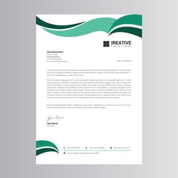Clean and Modern Letterhead Template. Pro Vector