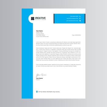 Clean and Modern Letterhead Template. Pro Vector